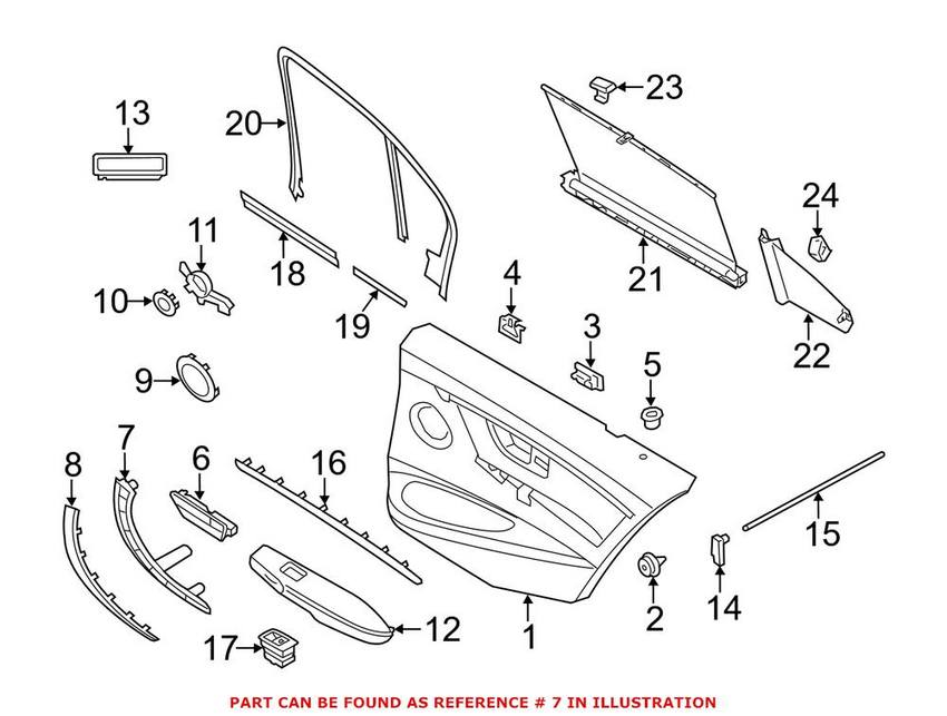 BMW Interior Door Handle - Rear Passenger Side (Black) 51427281466